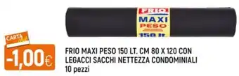 Famila Superstore FRIO MAXI PESO 150 LT. CM 80 X 120 CON LEGACCI SACCHI NETTEZZA CONDOMINIALI 10 pezzi offerta