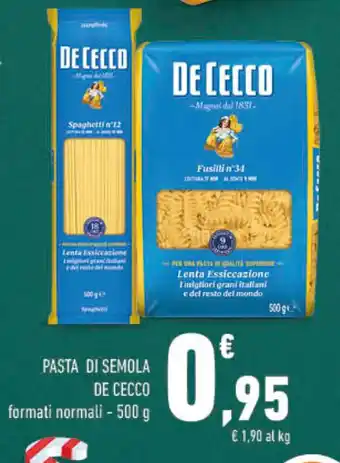 Conad City PASTA DI SEMOLA DE CECCO formati normali - 500 g offerta