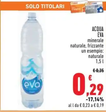 Conad City ACQUA EVA minerale naturale, frizzante offerta