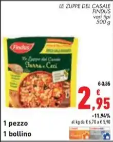 Conad City LE ZUPPE DEL CASALE FINDUS vari tipi 500 g offerta