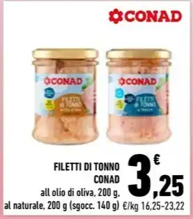 Conad City FILETTI DI TONNO CONAD all olio di oliva, 200 g offerta