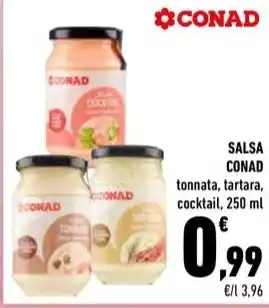Conad City SALSA CONAD tonnata, tartara, cocktail, 250 ml offerta