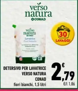 Conad City DETERSIVO PER LAVATRICE VERSO NATURA CONAD fiori bianchi, 1,5 litri offerta