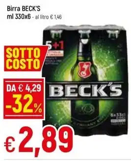 Famila Superstore Birra BECK'S ml 330x6 offerta