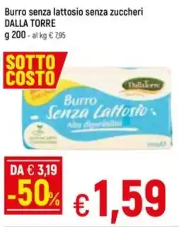 Famila Superstore Burro senza lattosio senza zuccheri DALLA TORRE offerta