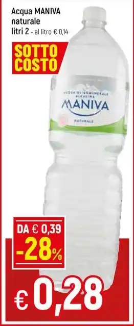 Famila Superstore Acqua MANIVA naturale litri 2 offerta
