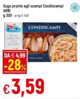 Famila Superstore Sugo pronto agli scampi Condiscampi ARBI offerta