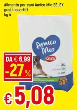 Famila Superstore Alimento per cani Amico Mio SELEX gusti assortiti kg 4 offerta