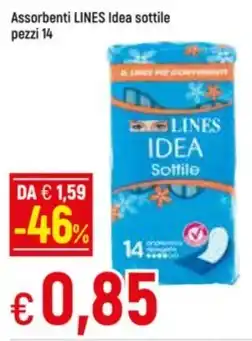 Famila Superstore Assorbenti LINES Idea sottile pezzi 14 offerta