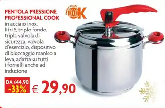 Galassia PENTOLA PRESSIONE PROFESSIONAL COOK offerta