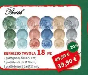 Galassia SERVIZIO TAVOLA 18 PZ offerta