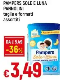 Galassia PAMPERS SOLE E LUNA PANNOLINI taglie e formati assortiti offerta