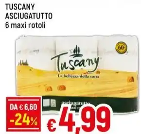 Galassia TUSCANY ASCIUGATUTTO 6 maxi rotoli offerta