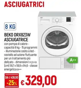 Galassia BEKO DRX823W ASCIUGATRICE offerta