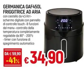 Galassia GERMANICA GAF450L FRIGGITRICE AD ARIA offerta
