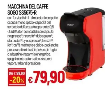 Galassia MACCHINA DEL CAFFE SOGO SS5675-R offerta