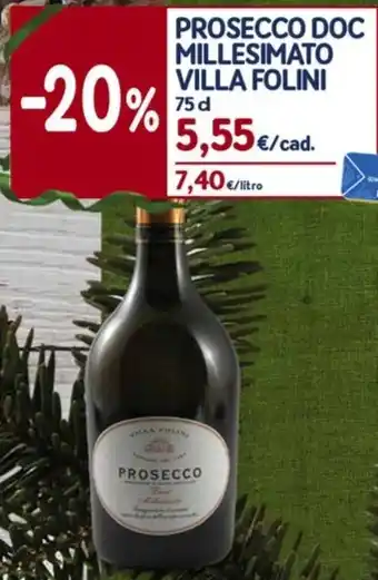 PROSECCO DOC MILLESIMATO VILLA FOLINI 75 dc