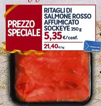 Sapore di Mare RITAGLI DI SALMONE ROSSO AFFUMICATO SOCKEYE 250 g offerta