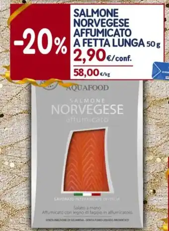 Sapore di Mare SALMONE NORVEGESE AFFUMICATO A FETTA LUNGA 50 g offerta