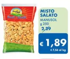 MD Discount MISTO SALATO MANUSOL g 250 offerta