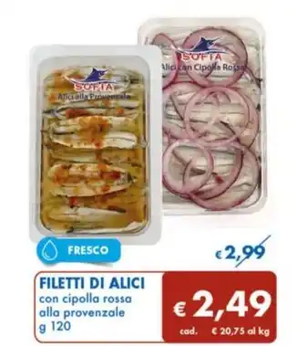MD Discount FILETTI DI ALICI con cipolla rossa alla provenzale g 120 offerta
