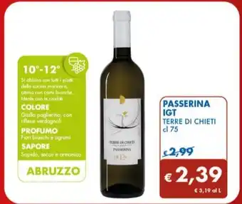 MD Discount PASSERINA IGT TERRE DI CHIETI cl 75 offerta