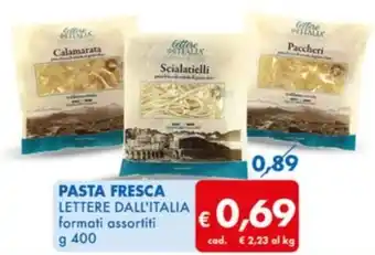 MD Discount PASTA FRESCA LETTERE DALL'ITALIA formati assortiti g 400 offerta