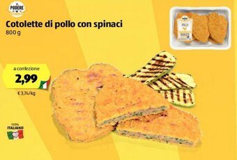 ALDI Il Podere Cotolette di pollo con spinaci 800g offerta