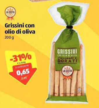 ALDI La Cesta Grissini con olio di oliva 200g offerta