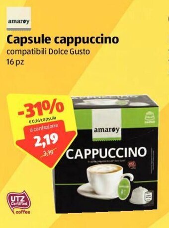 ALDI Amaroy Capsule cappuccino 16pz offerta