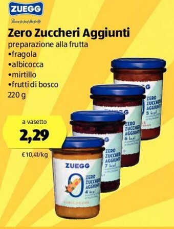 ALDI Zuegg Zero Zuccheri Aggiunti 220g offerta