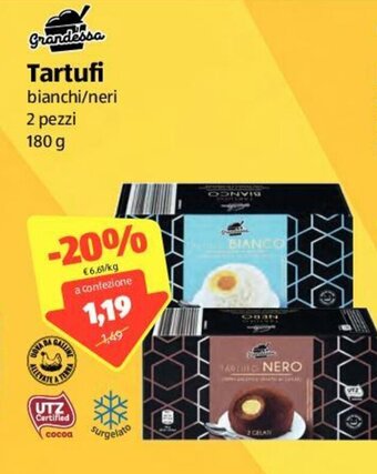 ALDI Grandessa Tartufi 2 pezzi 180g offerta