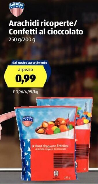 ALDI Arachidi ricoperte/Confetti al cioccolato 250g/200g offerta