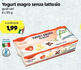 ALDI Yogurt magro senza lattosio 8x125g offerta