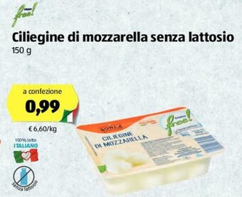 ALDI Ciliegine di mozzarella senza lattosio 150g offerta