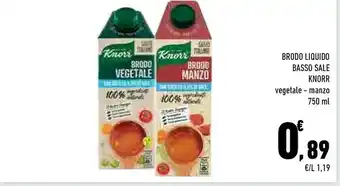 Conad City Knorr Brodo Liquido Basso Sale offerta