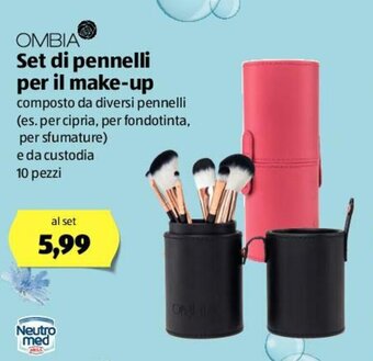ALDI Ombia Set di pennelli per il make-up 10 pezzi offerta