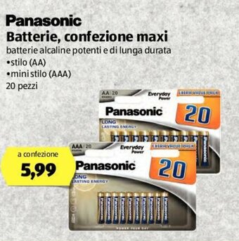 ALDI Panasonic Batterie, confezione maxi 20 pezzi offerta