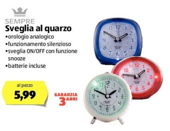 ALDI Sempre Sveglia al quarzo offerta