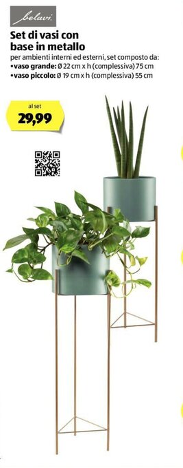 ALDI Belavi Set di vasi con base in metallo offerta