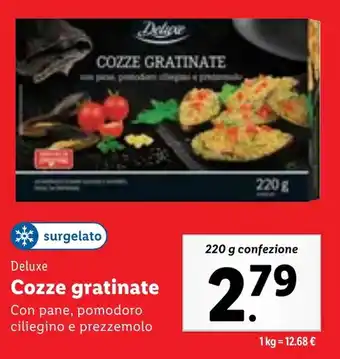 Lidl COZZE GRATINATE 220 g confezione offerta