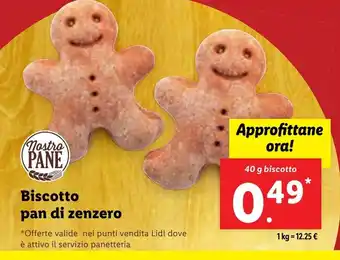 Lidl Biscotto pan di zenzero 40 g biscotto offerta