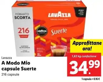 Lidl Lavazza A Modo Mio capsule Suerte offerta
