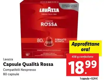 Lidl LAVAZZA Capsule Qualità Rossa 456 g confezione offerta