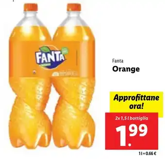 Lidl Fanta Orange 2x 1,5 l bottiglia offerta