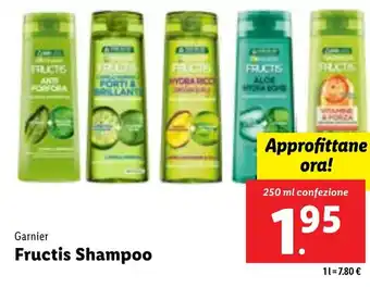 Lidl Garnier Fructis Shampoo 250 ml confezione offerta