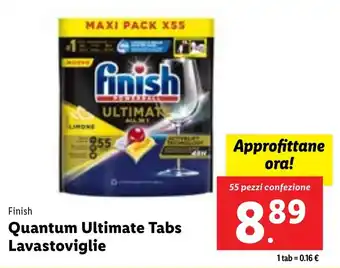 Lidl Finish Quantum Ultimate Tabs Lavastoviglie 55 pezzi confezione offerta