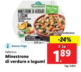 Lidl Vallericca MINESTRONE DI VERDURE E LEGUMI offerta