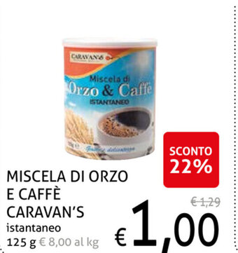 Ecu Discount Miscela Di Orzo E Caffé Caravan's Istantaneo 125 g offerta