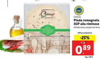 Lidl Certossa Piada romagnola IGP alla riminese offerta